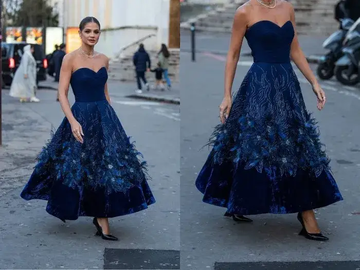Zdjęcie Jakie buty do granatowej sukienki stylizacje, które zachwycą każdego?